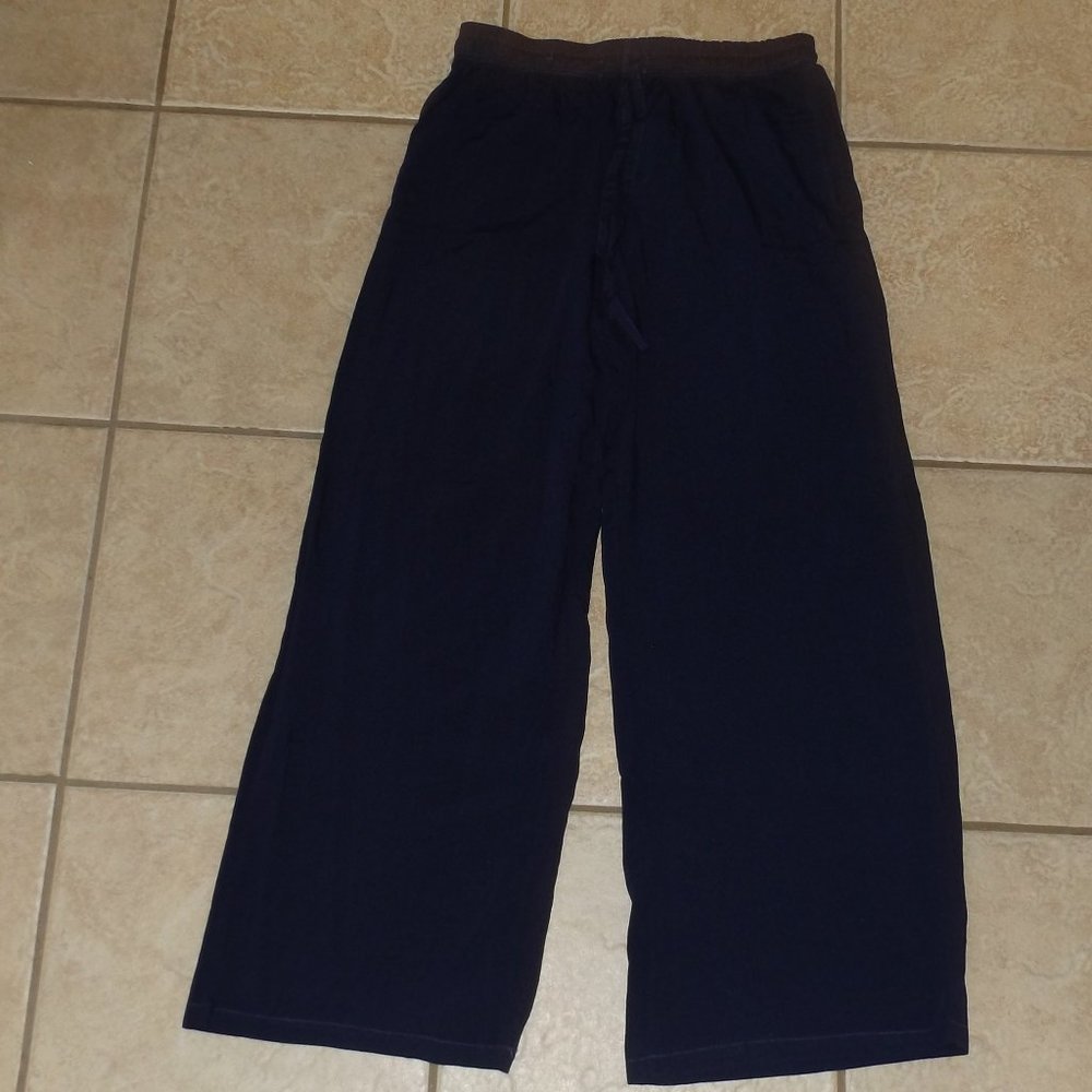 NEW Navy Blue Sz Small Elastic Waist Side Pockets Lounge Sleep Pants